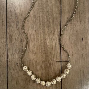 Handmade Gold Fleck Beaded Necklace